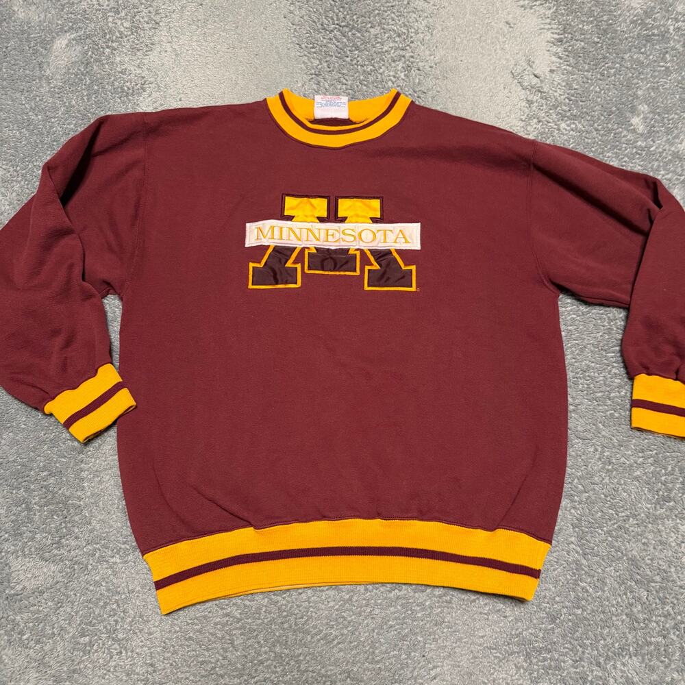 Vintage Crable Sportswear Minnesota Gophers Sweatshirt Maroon Large Mens